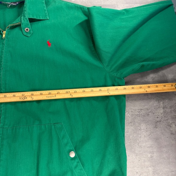 Polo Ralph Lauren Harrington Jacket Mens XL Kelly Green Cotton Bi Swing Full Zip - Picture 6 of 7